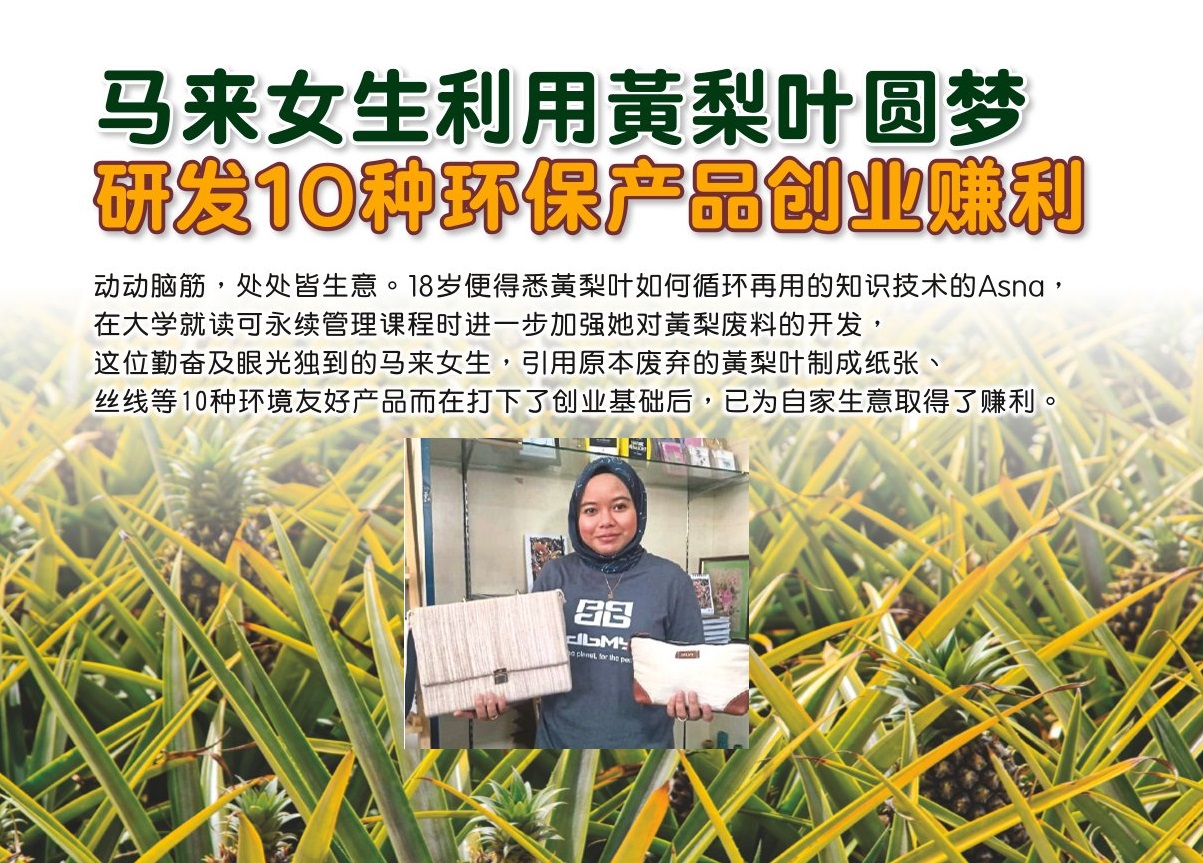马来女生利用黄梨叶圆梦 研发10种环保产品创业赚利 - 农牧世界